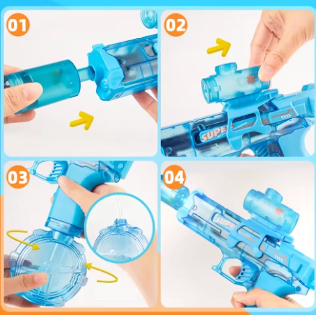 Pistola de agua eléctrica Unilabo, silenciador de juego de alta potencia, gran capacidad, diversión de verano en piscina en la playa, batalla nocturna, regalo de verano definitivo